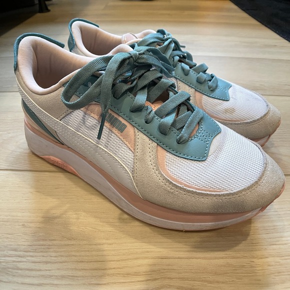 Puma Cruise Rider‎ NU Pastel Womens US 10 Warm White Pink Athletic Running Shoes - Picture 1 of 9